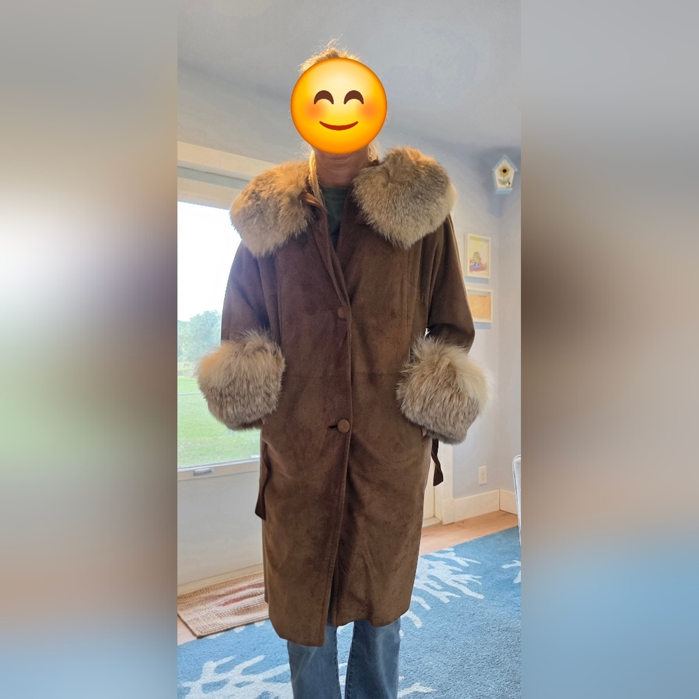 Vintage Lillie Rubin Suede And Fur Trenchcoat